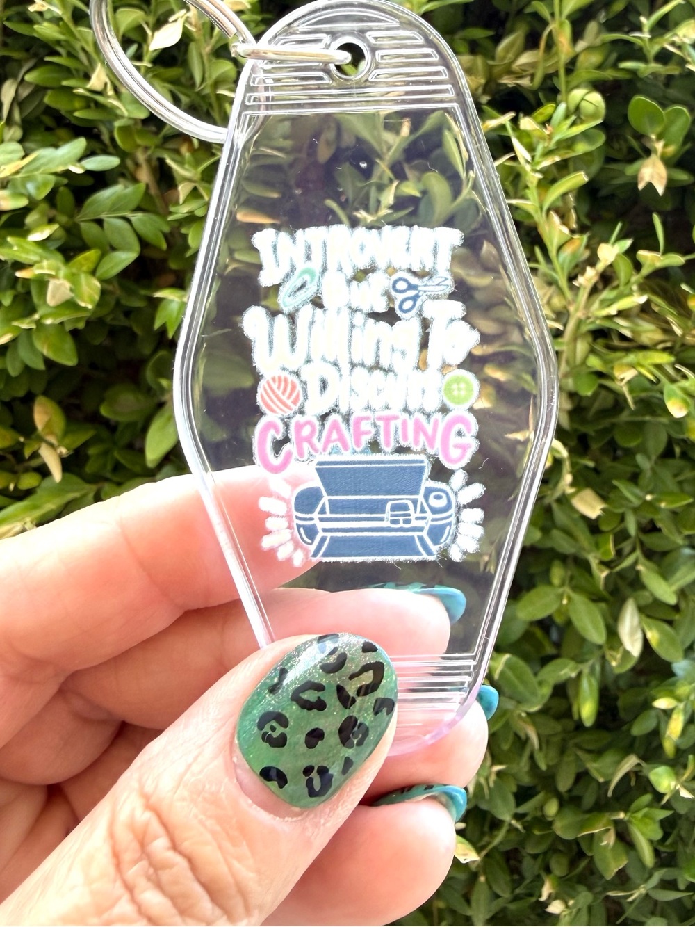 Vintage style motel key 3.5” keychain crafting-themed crafter gift idea